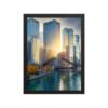 Chicago River Golden Hour Enhanced Matte Paper Framed Poster