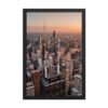 Chicago Sunset Skyline Enhanced Matte Paper Framed Poster