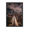 Chicago Lake Shore Drive Night Skyline Enhanced Matte Paper Framed Poster