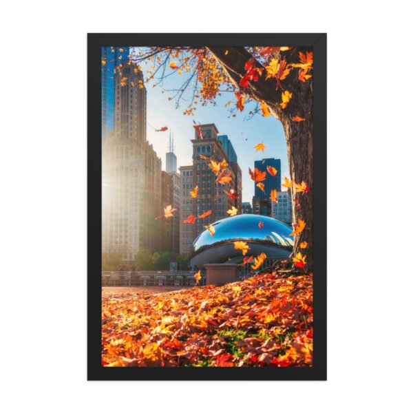 Chicago Autumn Glow Enhanced Matte Paper Framed Poster