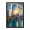 Chicago River Golden Hour Enhanced Matte Paper Framed Poster