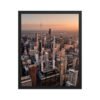 Chicago Sunset Skyline Enhanced Matte Paper Framed Poster