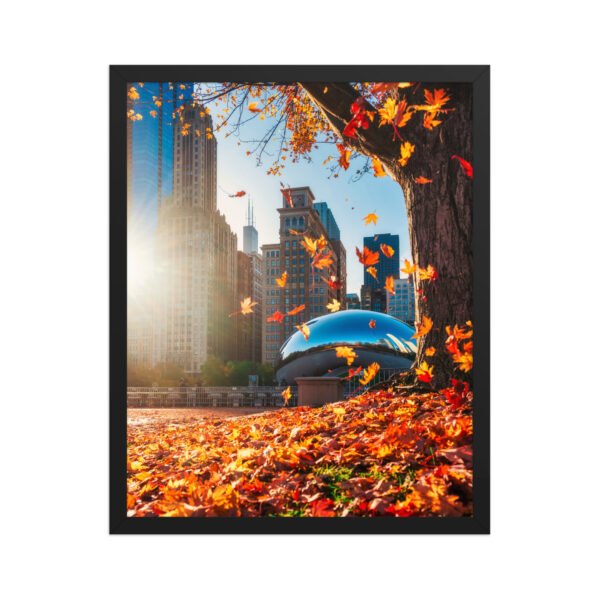 Chicago Autumn Glow Enhanced Matte Paper Framed Poster