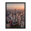 Chicago Sunset Skyline Enhanced Matte Paper Framed Poster