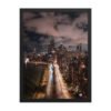 Chicago Lake Shore Drive Night Skyline Enhanced Matte Paper Framed Poster