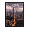 Chicago Twilight Skyline Enhanced Matte Paper Framed Poster