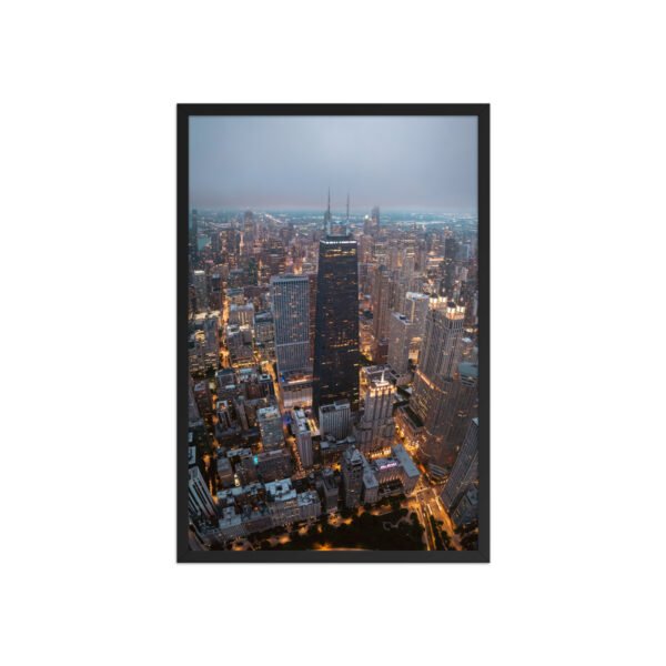Chicago City Lights Enhanced Matte Paper Framed Poster