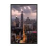 Chicago Twilight Skyline Enhanced Matte Paper Framed Poster