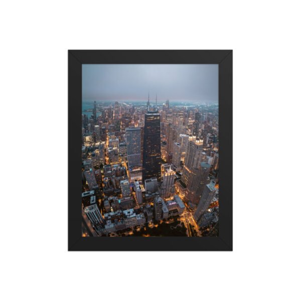 Chicago City Lights Enhanced Matte Paper Framed Poster