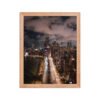 Chicago Lake Shore Drive Night Skyline Enhanced Matte Paper Framed Poster