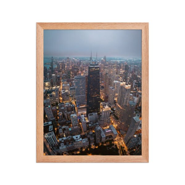 Chicago City Lights Enhanced Matte Paper Framed Poster