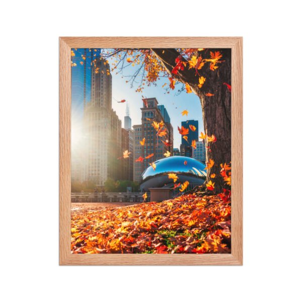 Chicago Autumn Glow Enhanced Matte Paper Framed Poster