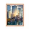 Chicago River Golden Hour Enhanced Matte Paper Framed Poster