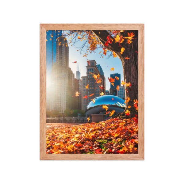 Chicago Autumn Glow Enhanced Matte Paper Framed Poster