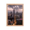 Chicago Twilight Skyline Enhanced Matte Paper Framed Poster