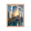 Chicago River Golden Hour Enhanced Matte Paper Framed Poster