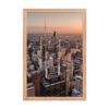 Chicago Sunset Skyline Enhanced Matte Paper Framed Poster