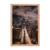Chicago Lake Shore Drive Night Skyline Enhanced Matte Paper Framed Poster