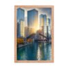 Chicago River Golden Hour Enhanced Matte Paper Framed Poster