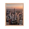 Chicago Sunset Skyline Enhanced Matte Paper Framed Poster