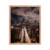 Chicago Lake Shore Drive Night Skyline Enhanced Matte Paper Framed Poster