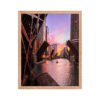 Chicago River Sunset Enhanced Matte Paper Framed Poster