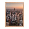 Chicago Sunset Skyline Enhanced Matte Paper Framed Poster