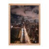 Chicago Lake Shore Drive Night Skyline Enhanced Matte Paper Framed Poster