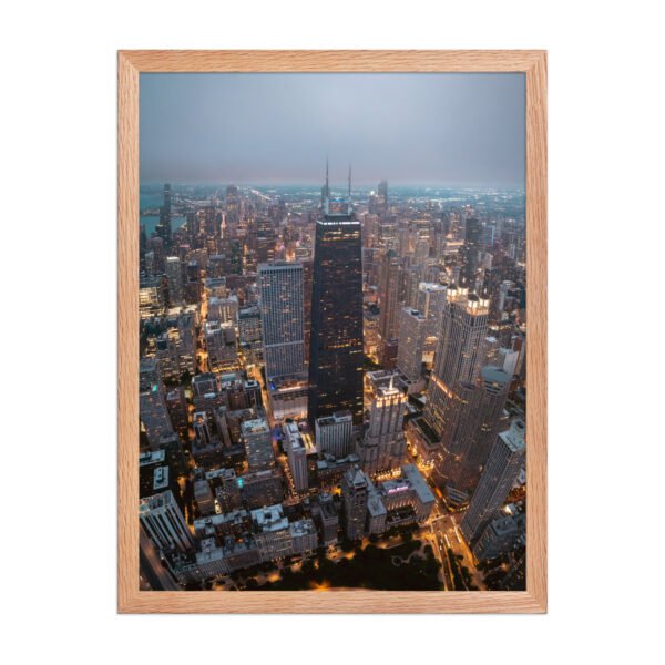 Chicago City Lights Enhanced Matte Paper Framed Poster