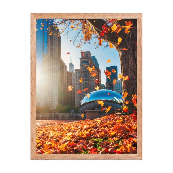 Chicago Autumn Glow Enhanced Matte Paper Framed Poster