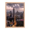 Chicago Twilight Skyline Enhanced Matte Paper Framed Poster