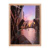 Chicago River Sunset Enhanced Matte Paper Framed Poster
