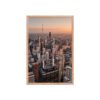 Chicago Sunset Skyline Enhanced Matte Paper Framed Poster