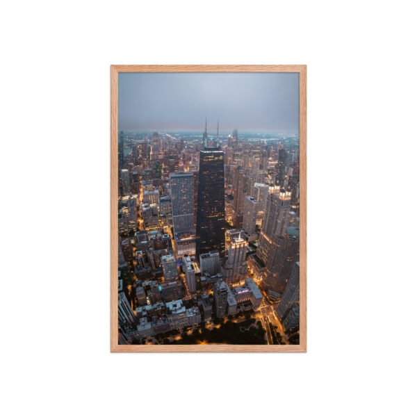 Chicago City Lights Enhanced Matte Paper Framed Poster