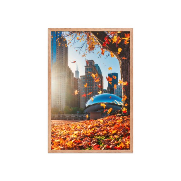 Chicago Autumn Glow Enhanced Matte Paper Framed Poster