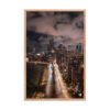 Chicago Lake Shore Drive Night Skyline Enhanced Matte Paper Framed Poster