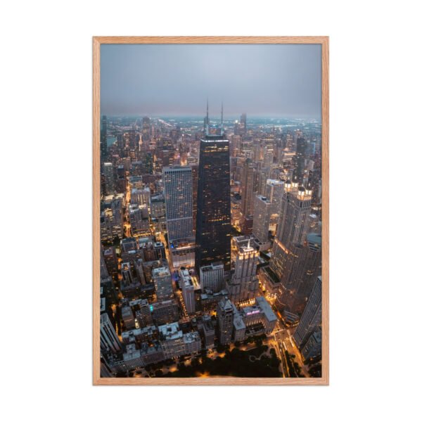 Chicago City Lights Enhanced Matte Paper Framed Poster