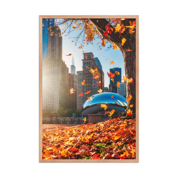 Chicago Autumn Glow Enhanced Matte Paper Framed Poster