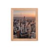 Chicago Sunset Skyline Enhanced Matte Paper Framed Poster