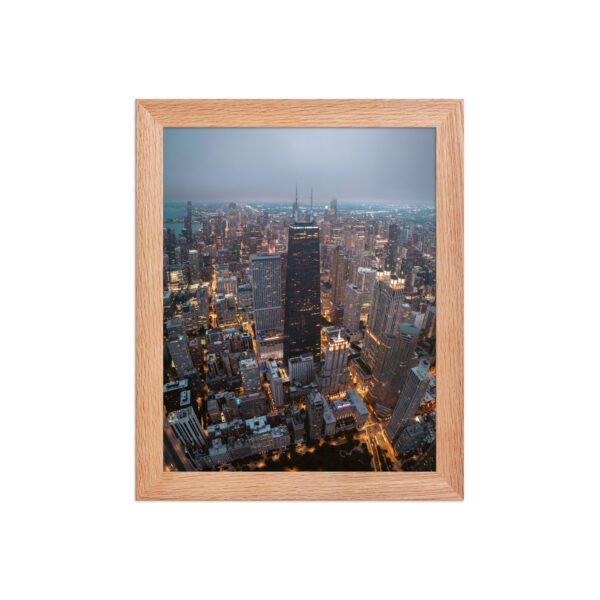 Chicago City Lights Enhanced Matte Paper Framed Poster