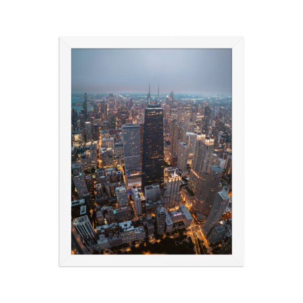 Chicago City Lights Enhanced Matte Paper Framed Poster