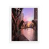 Chicago River Sunset Enhanced Matte Paper Framed Poster