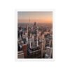 Chicago Sunset Skyline Enhanced Matte Paper Framed Poster