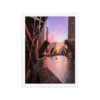 Chicago River Sunset Enhanced Matte Paper Framed Poster