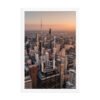 Chicago Sunset Skyline Enhanced Matte Paper Framed Poster