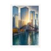 Chicago River Golden Hour Enhanced Matte Paper Framed Poster