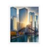 Chicago River Golden Hour Enhanced Matte Paper Framed Poster