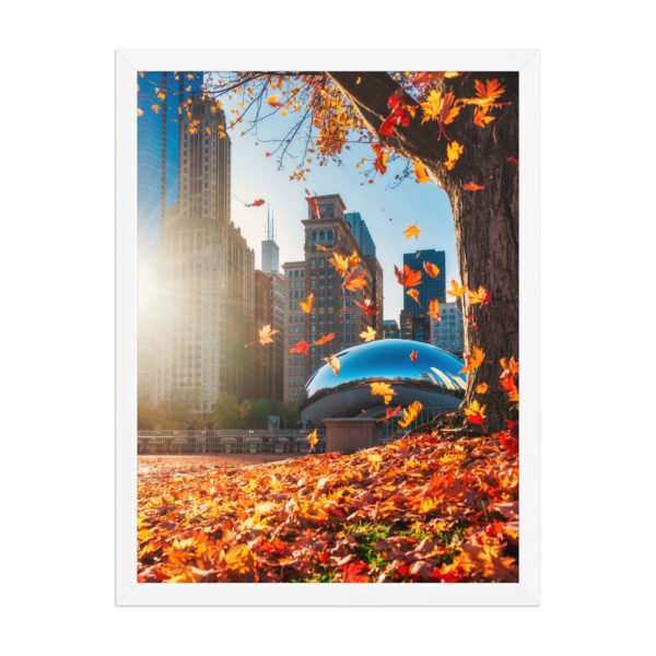 Chicago Autumn Glow Enhanced Matte Paper Framed Poster