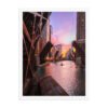 Chicago River Sunset Enhanced Matte Paper Framed Poster