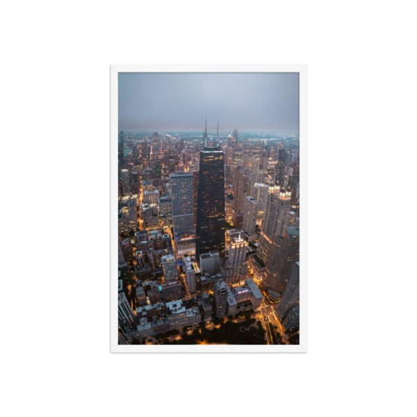 Chicago City Lights Enhanced Matte Paper Framed Poster